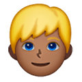 👱🏾‍♂️ Emoji Mann: mitteldunkle Hautfarbe, blond Samsung One UI 6.1.