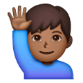 🙋🏾‍♂️ Emoji Hombre Con La Mano Levantada: Tono De Piel Oscuro Medio en Samsung One UI 6.1.
