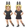 👯🏼‍♀️ Emoji Mujeres Con Orejas De Conejo, Tono De Piel Claro Medio en Samsung One UI 6.1.