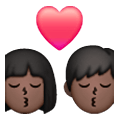 👩🏿‍❤️‍💋‍👨🏿 Emoji Beso - Mujer: Tono De Piel Oscuro, Hombre: Tono De Piel Oscuro en Samsung One UI 6.1.