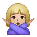 🙅🏼‍♀️ Emoji Frau mit überkreuzten Armen: mittelhelle Hautfarbe Samsung One UI 6.1.