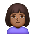 🙎🏾‍♀️ Emoji Mujer Haciendo Pucheros: Tono De Piel Oscuro Medio en Samsung One UI 6.1.