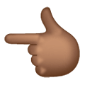 👈🏾 Emoji Dorso De Mano Con índice A La Izquierda: Tono De Piel Oscuro Medio en Samsung One UI 6.1.