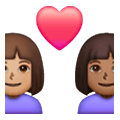 Émoji 👩🏽‍❤️‍👩🏾 Couple Avec Cœur - Femme: Peau Légèrement Mate, Femme: Peau Mate sur Samsung One UI 6.1.