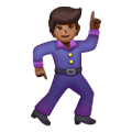 🕺🏾 Emoji Homem Dançando: Pele Morena Escura na Samsung One UI 6.1.