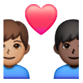 👨🏽‍❤️‍👨🏿 Emoji Casal Apaixonado - Homem: Pele Morena, Homem: Pele Escura na Samsung One UI 6.1.