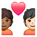 🧑🏾‍❤️‍🧑🏻 Emoji Casal Apaixonado: Pessoa, Pessoa, Pele Morena Escura, Pele Clara na Samsung One UI 6.1.