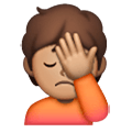 Emoji 🤦🏽 Persona Esasperata: Carnagione Olivastra su Samsung One UI 6.1.