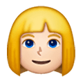 Émoji 👱🏻‍♀️ Femme Blonde : Peau Claire sur Samsung One UI 6.1.