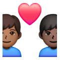 👨🏾‍❤️‍👨🏿 Emoji Liebespaar - Mann: mitteldunkle Hautfarbe, Mann: dunkle Hautfarbe Samsung One UI 6.1.