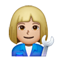 👩🏼‍🔧 Emoji Mecânica: Pele Morena Clara na Samsung One UI 6.1.