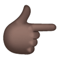 👉🏿 Emoji Dorso De Mano Con índice A La Derecha: Tono De Piel Oscuro en Samsung One UI 6.1.