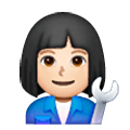 👩🏻‍🔧 Emoji Mecánica: Tono De Piel Claro en Samsung One UI 6.1.