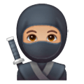 Émoji 🥷🏽 Ninja : Peau Légèrement Mate sur Samsung One UI 6.1.
