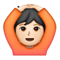 🙆🏻 Emoji Person mit Händen auf dem Kopf: helle Hautfarbe Samsung One UI 6.1.