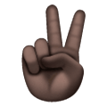 ✌🏿 Emoji Mão Em V De Vitória: Pele Escura na Samsung One UI 6.1.