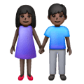 👫🏿 Emoji Mann und Frau halten Hände: dunkle Hautfarbe Samsung One UI 6.1.