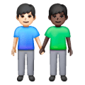 👨🏻‍🤝‍👨🏿 Emoji händchenhaltende Männer: helle Hautfarbe, dunkle Hautfarbe Samsung One UI 6.1.
