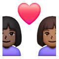 👩🏿‍❤️‍👩🏾 Emoji Pareja Enamorada - Mujer: Tono De Piel Oscuro, Mujer: Tono De Piel Oscuro Medio en Samsung One UI 6.1.