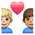 👨🏼‍❤️‍👨🏽 Emoji Casal Apaixonado - Homem: Pele Morena Clara, Homem: Pele Morena na Samsung One UI 6.1.
