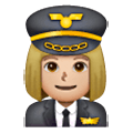Émoji 👩🏼‍✈️ Pilote Femme : Peau Moyennement Claire sur Samsung One UI 6.1.