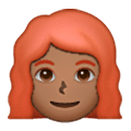👩🏾‍🦰 Emoji Frau: mitteldunkle Hautfarbe, rotes Haar Samsung One UI 6.1.