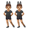 👯🏽‍♂️ Emoji Hombres Con Orejas De Conejo, Tono De Piel Medio en Samsung One UI 6.1.