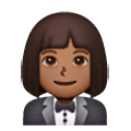 🤵🏾‍♀️ Emoji Mujer Con Esmoquin: Tono De Piel Oscuro Medio en Samsung One UI 6.1.