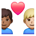 Émoji 👨🏾‍❤️‍👨🏼 Couple Avec Cœur - Homme: Peau Mate, Homme: Peau Moyennement Claire sur Samsung One UI 6.1.