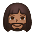 🧔🏾‍♀️ Emoji Mujer Con Barba Tono De Piel Oscuro Medio en Samsung One UI 6.1.