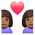 👩🏾‍❤️‍👩🏾 Emoji Casal Apaixonado - Mulher: Pele Morena Escura, Mulher: Pele Morena Escura na Samsung One UI 6.1.