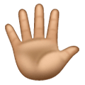🖐🏽 Emoji Hand mit gespreizten Fingern: mittlere Hautfarbe Samsung One UI 6.1.