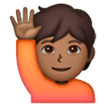 🙋🏾 Emoji Person mit erhobenem Arm: mitteldunkle Hautfarbe Samsung One UI 6.1.