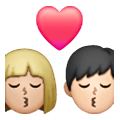 Emoji 👩🏼‍❤️‍💋‍👨🏻 Bacio Tra Coppia - Donna: Carnagione Abbastanza Chiara, Uomo: Carnagione Chiara su Samsung One UI 6.1.