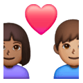 👨🏾‍❤️‍👩🏽 Emoji Liebespaar - Mann: mitteldunkle Hautfarbe, Frau: mittlere Hautfarbe Samsung One UI 6.1.
