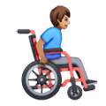 👨🏽‍🦽‍➡️ Emoji Mann im manuellen Rollstuhl nach rechts gerichtet: Mittlerer Hautton Samsung One UI 6.1.