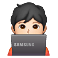 Emoji 🧑🏻‍💻 Persona Esperta Di Tecnologia: Carnagione Chiara su Samsung One UI 6.1.