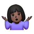 🤷🏿‍♀️ Emoji Mujer Encogida De Hombros: Tono De Piel Oscuro en Samsung One UI 6.1.