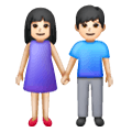 👫🏻 Emoji Mann und Frau halten Hände: helle Hautfarbe Samsung One UI 6.1.