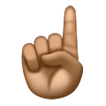 ☝🏽 Emoji nach oben weisender Zeigefinger von vorne: mittlere Hautfarbe Samsung One UI 6.1.