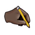 🖎🏿 Emoji Schreiben der linken Hand: dunkle Hautfarbe Samsung One UI 6.1.