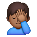 🤦🏾‍♂️ Emoji Homem Decepcionado: Pele Morena Escura na Samsung One UI 6.1.