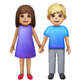 👩🏽‍🤝‍👨🏼 Emoji Mann und Frau halten Hände: mittlere Hautfarbe, mittelhelle Hautfarbe Samsung One UI 6.1.