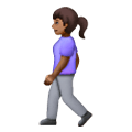🚶🏾‍♀️ Emoji Mujer Caminando: Tono De Piel Oscuro Medio en Samsung One UI 6.1.