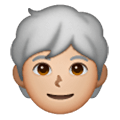 🧑🏼‍🦳 Emoji Erwachsener: mittelhelle Hautfarbe, weißes Haar Samsung One UI 6.1.