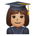 👩🏽‍🎓 Emoji Estudiante Mujer: Tono De Piel Medio en Samsung One UI 6.1.
