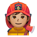 🧑🏽‍🚒 Emoji Feuerwehrmann/-frau: mittlere Hautfarbe Samsung One UI 6.1.