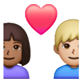 👨🏾‍❤️‍👩🏼 Emoji Pareja Enamorada - Hombre: Tono De Piel Oscuro Medio, Mujer: Tono De Piel Claro Medio en Samsung One UI 6.1.