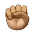 ✊🏽 Emoji erhobene Faust: mittlere Hautfarbe Samsung One UI 6.1.