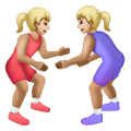🤼🏼‍♀️ Emoji Mujeres Luchando, Tono De Piel Claro Medio en Samsung One UI 6.1.